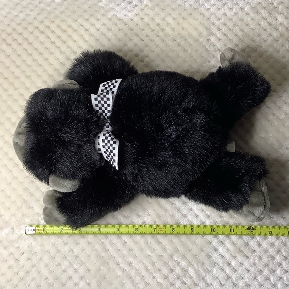 Animal Adventure Inc Plush Black Grey Gorilla with Checkered Bow Stuffed Animal - Picture 12 of 15